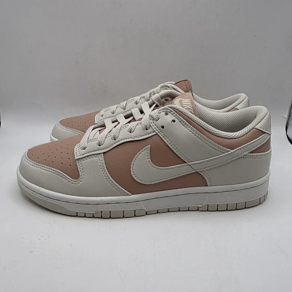 New Womens 9.5 Nike Dunk Low Particle Pink/Lt Orewood Brown Sneaker IM6572-603